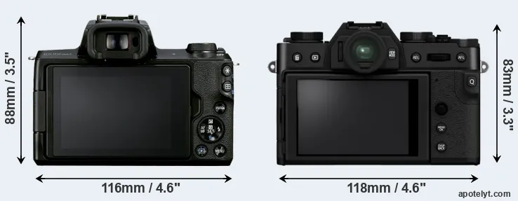 Comparison M50 Mark II or X-T30 II rear
