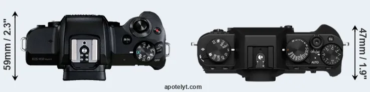 Compare M50 Mark II versus X-T30 II top