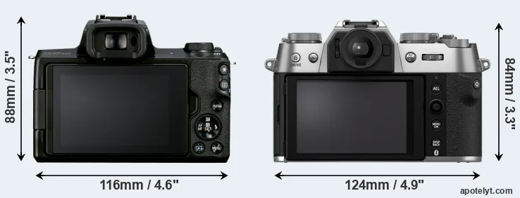 Comparison M50 Mark II or X-T50 rear