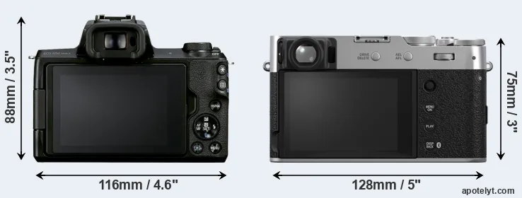 Comparison M50 Mark II or X100VI rear