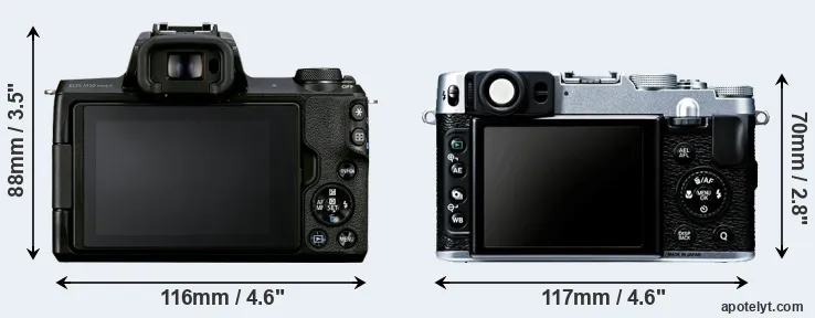 Comparison M50 Mark II or X20 rear