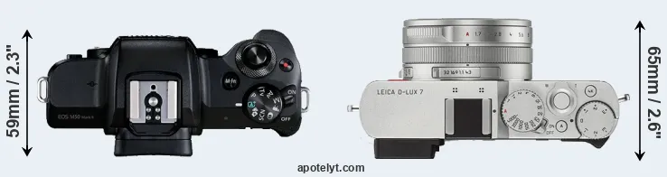 Compare M50 Mark II versus D-LUX 7 top