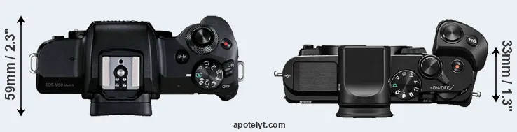 Compare M50 Mark II versus V3 top