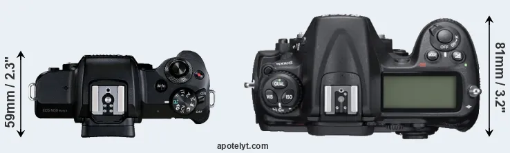 Compare M50 Mark II versus D300S top