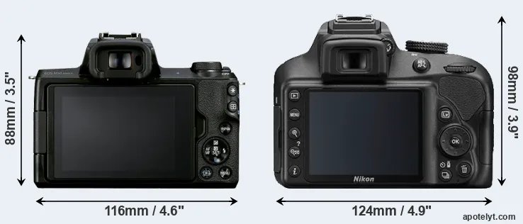 Comparison M50 Mark II or D3400 rear