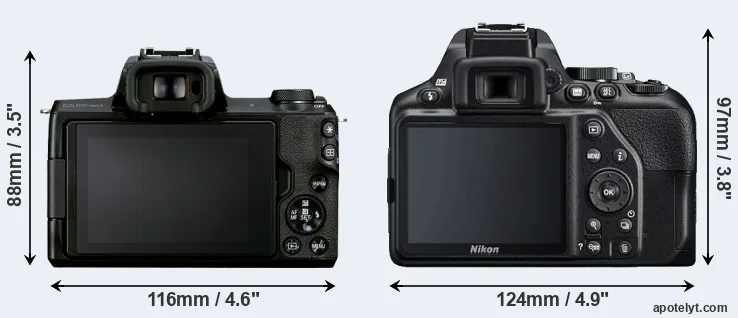 Comparison M50 Mark II or D3500 rear