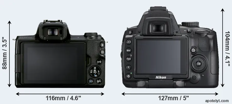 Comparison M50 Mark II or D5000 rear