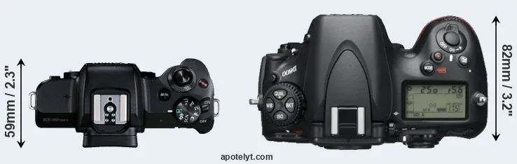 Compare M50 Mark II versus D800 top