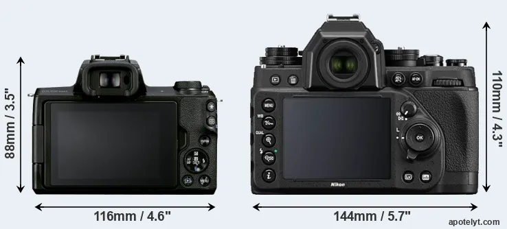 Comparison M50 Mark II or Df rear