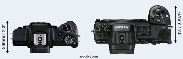 Compare M50 Mark II versus Z6 top