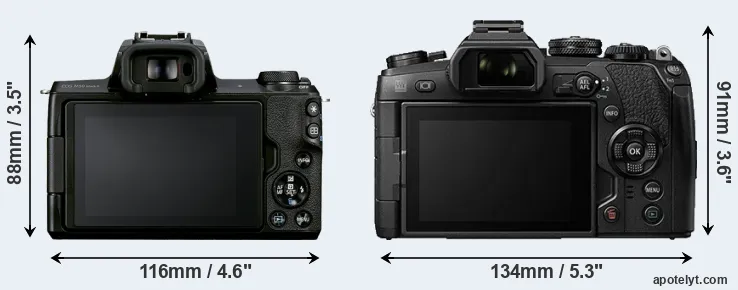 Comparison M50 Mark II or E-M1 II rear