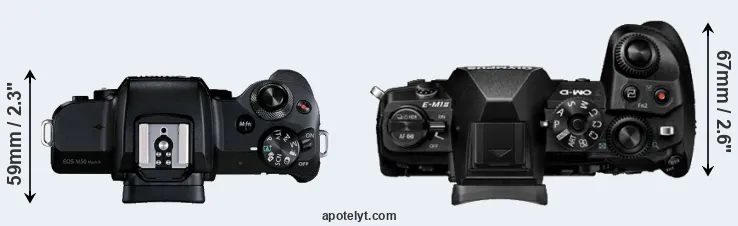 Compare M50 Mark II versus E-M1 II top