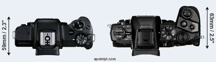 Compare M50 Mark II versus E-M1 top