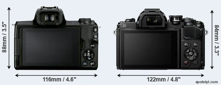 Comparison M50 Mark II or E-M10 III rear
