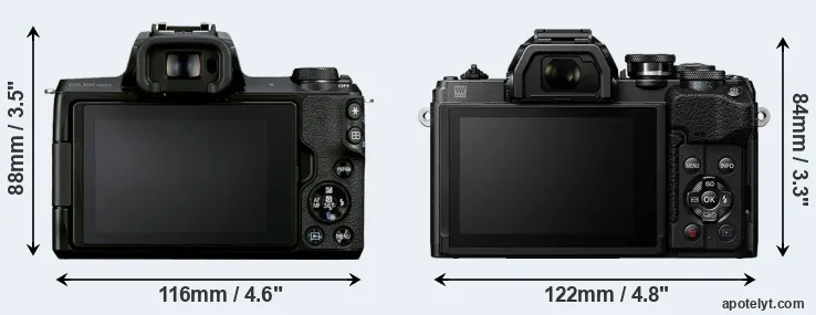 Comparison M50 Mark II or E-M10 IV rear