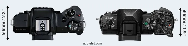 Compare M50 Mark II versus E-M10 IV top
