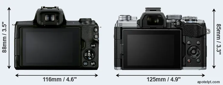 Comparison M50 Mark II or E-M5 III rear