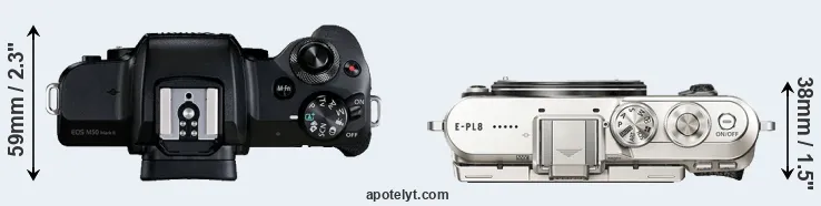 Compare M50 Mark II versus E-PL8 top