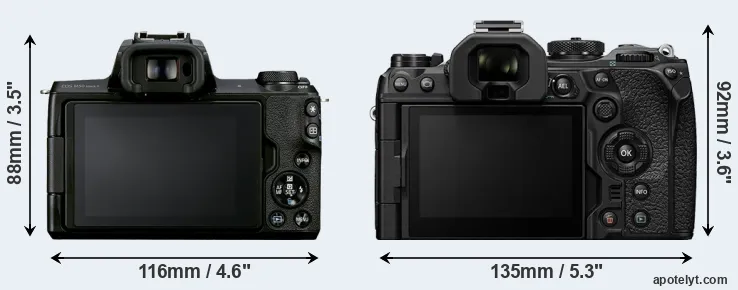 Comparison M50 Mark II or OM-1 rear