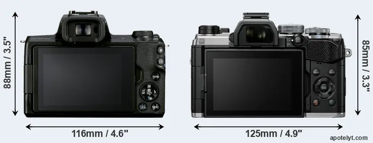 Comparison M50 Mark II or OM-5 rear