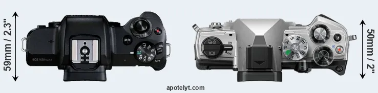 Compare M50 Mark II versus OM-5 top
