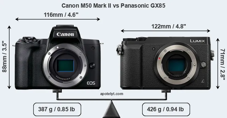 Size Canon M50 Mark II vs Panasonic GX85