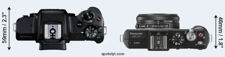 Compare M50 Mark II versus LX7 top