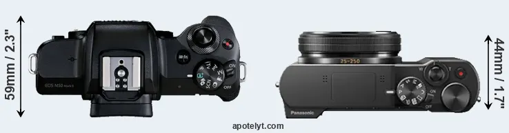 Compare M50 Mark II versus TZ100 top