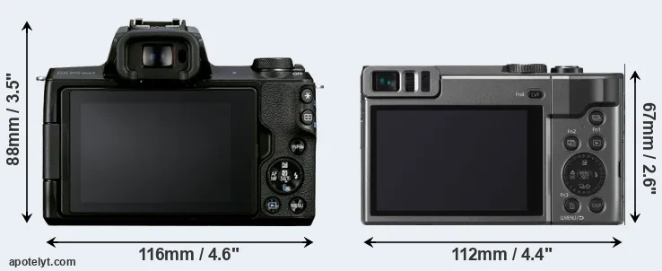 Comparison M50 Mark II or TZ90 rear
