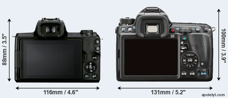 Comparison M50 Mark II or K-3 II rear