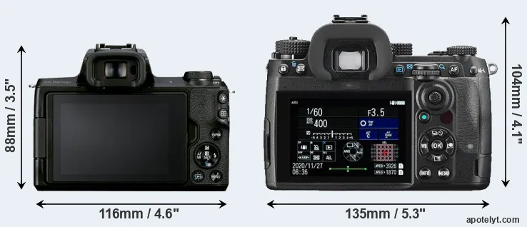 Comparison M50 Mark II or K-3 III rear