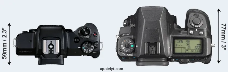 Compare M50 Mark II versus K-3 top