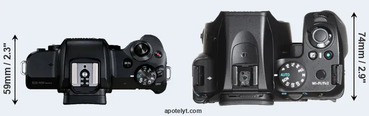 Compare M50 Mark II versus K-70 top