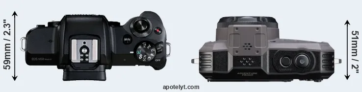Compare M50 Mark II versus WG-1000 top