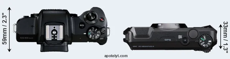 Compare M50 Mark II versus WG-8 top