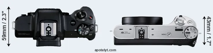 Compare M50 Mark II versus NX500 top