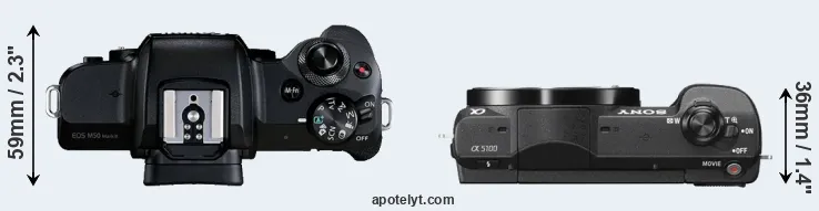 Compare M50 Mark II versus A5100 top