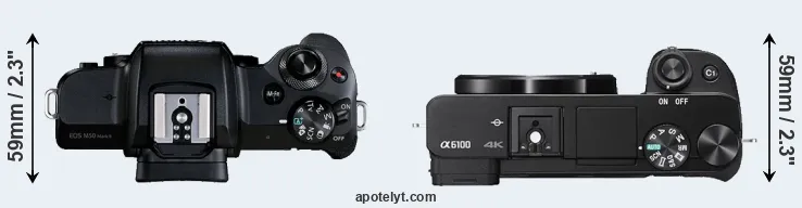 Compare M50 Mark II versus A6100 top