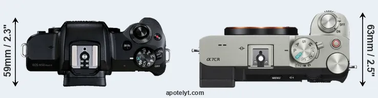 Compare M50 Mark II versus A7C R top