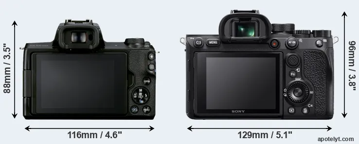 Comparison M50 Mark II or A7R IV rear