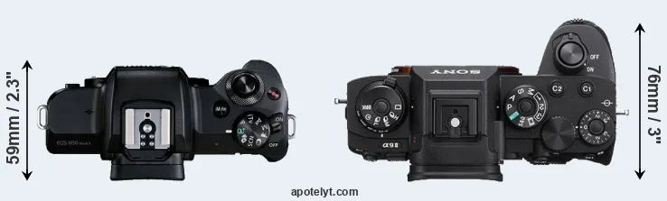 Compare M50 Mark II versus A9 II top