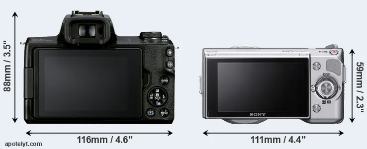 Comparison M50 Mark II or NEX-5 rear