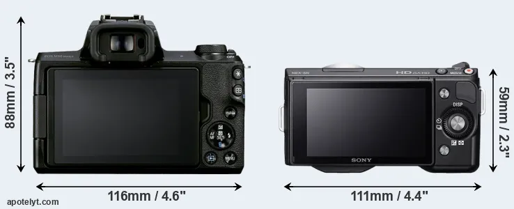 Comparison M50 Mark II or NEX-5N rear
