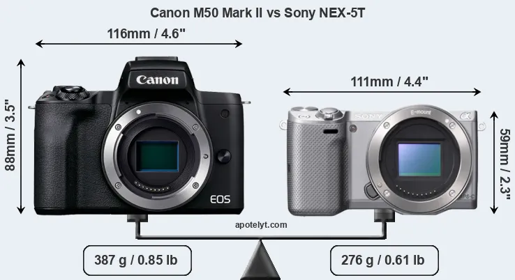 Size Canon M50 Mark II vs Sony NEX-5T