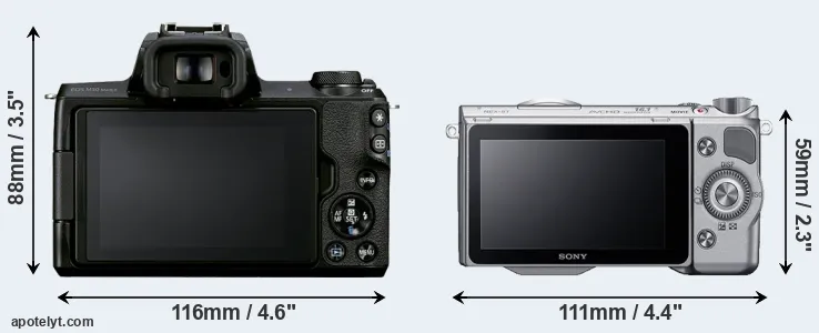 Comparison M50 Mark II or NEX-5T rear