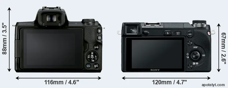 Comparison M50 Mark II or NEX-6 rear