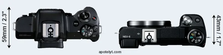 Compare M50 Mark II versus NEX-6 top