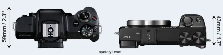 Compare M50 Mark II versus NEX-7 top