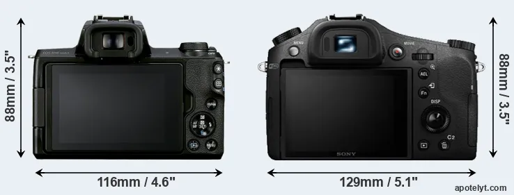 Comparison M50 Mark II or RX10 II rear