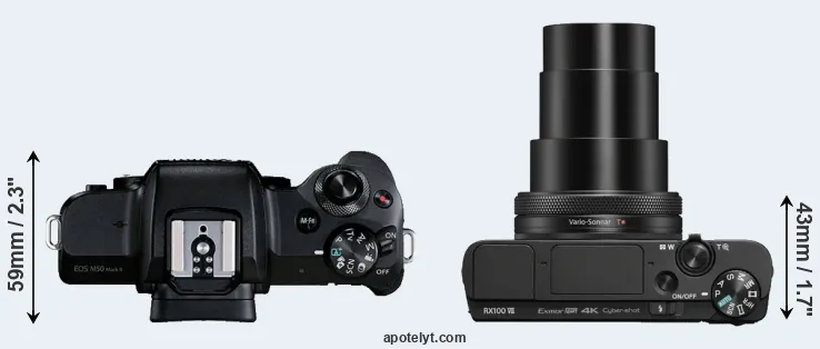 Compare M50 Mark II versus RX100 VII top